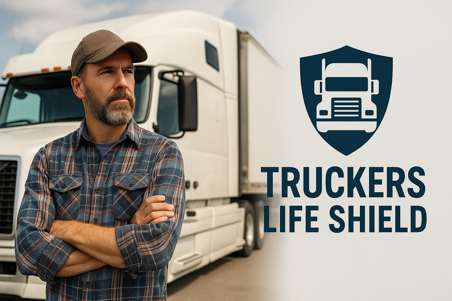 Truck driver standing beside truck